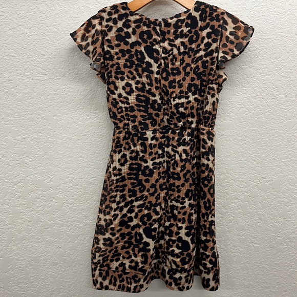 Milly Minis Short Flutter Sleeve Animal Print Leopard Dress 12 - Picture 8 of 9